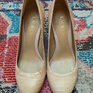 Ralph Lauren Women's Tan and Pink Courts